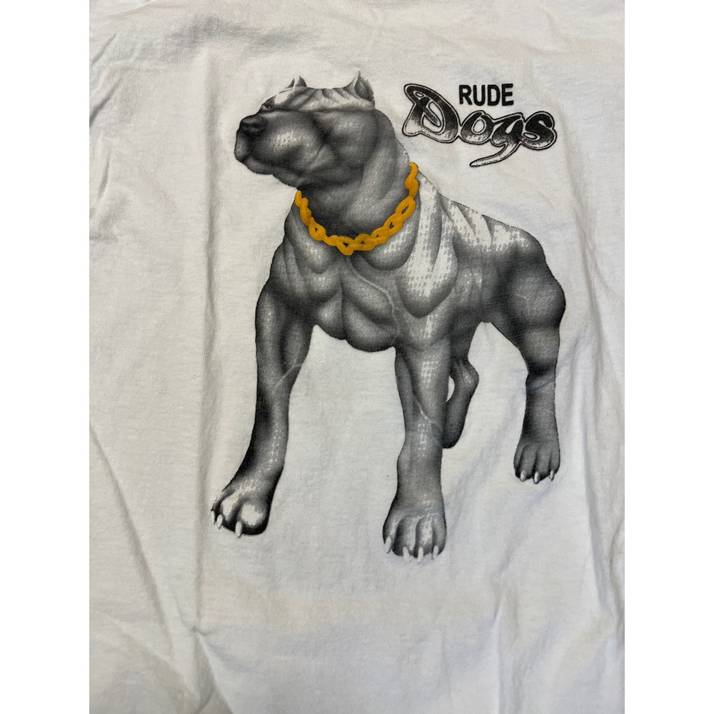 Delta Pro Weight Rude Dogs Pitbull Graphic T-Shirt Mens Medium White - Picture 1 of 4